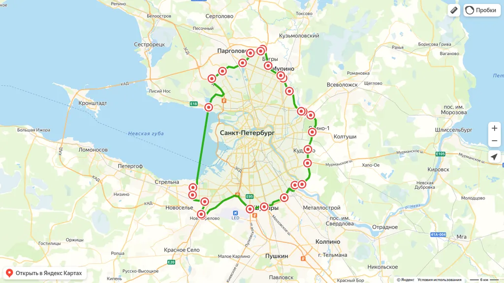 Карта зоны СПб